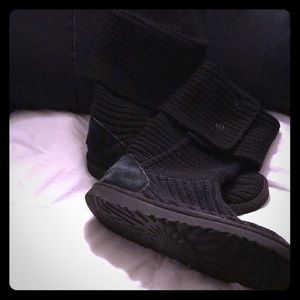 Ugg black Cardi knit button boots women’s size 9